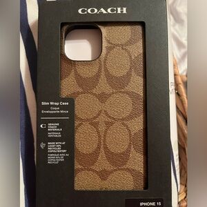 New Coach Brown iPhone 15 Case